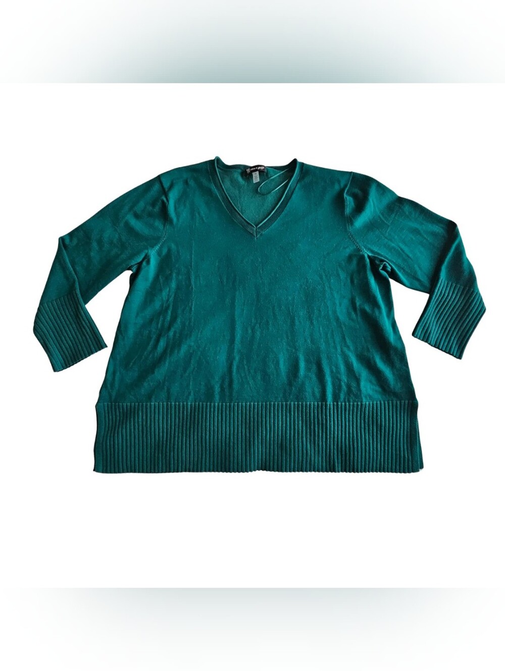 Cable & Gauge Women's Plus Size 3X V-Neck Sweater